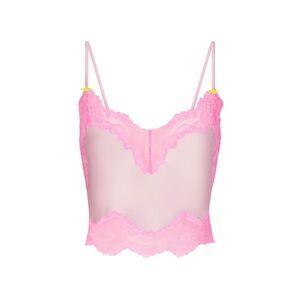 SKIMS WOVEN SHINE LACE CAMI CHERRY BLOSSOM SMALL